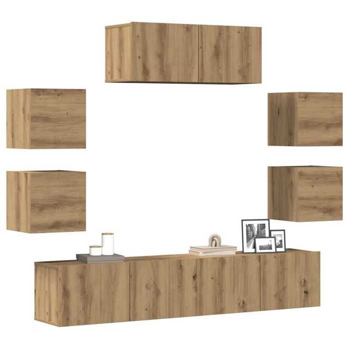 VidaXL Ensemble de meuble TV mural 7 pcs chêne artisanal, meuble TV, meuble multimédia, console TV, meuble hifi, centre de 3329014
