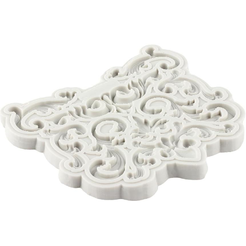 Baroque Fondant Mold Curlicues Scroll Lace Silicone Molds Filigree Mold 3D Sculpted For Sugar Cake Decorating Cupcake Topper Candy Chocolate Gum