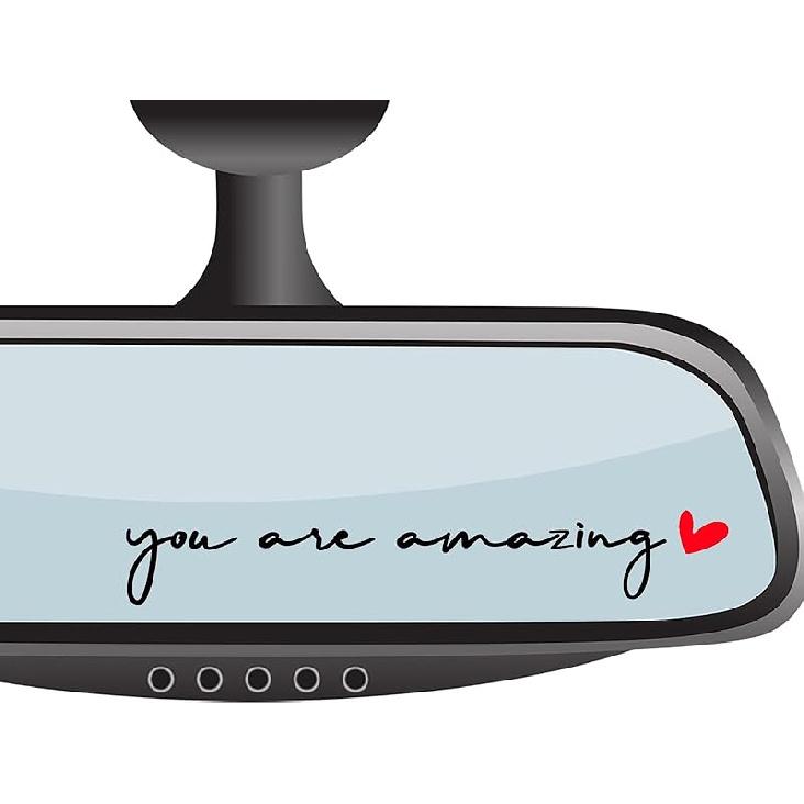 4 x You are Amazing Rear View Mirror Sticker,Car Rear View Mirror Decal,Rearview Affirmation Stickers,Car Accessories for Women,Water Bottle Laptop