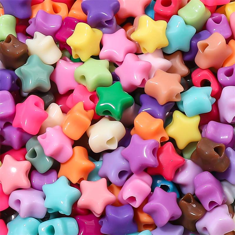 20-200 stk Akryl Søte Hjerte Stjerne Perler For DIY Halskjede Armbånd Øredobber Smykkefremstilling Håndverkstilbehør