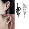 Elegant Star and Moon Diamond Earrings Ear Needle Diagonals Ear Studs Stylish Piercing Ears Jewelry for Fashion Lovers