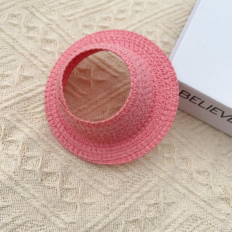Elegant Woven Doll Accessory 17Cm Open Top Summer Hat Portable For Fashionable Outfit Pairing