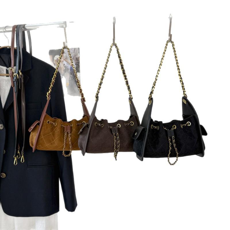 Hochwertige Wildleder-Ketten-Umhängetasche 2025 für Damen - Lässiger Herbst-Arbeitsweg