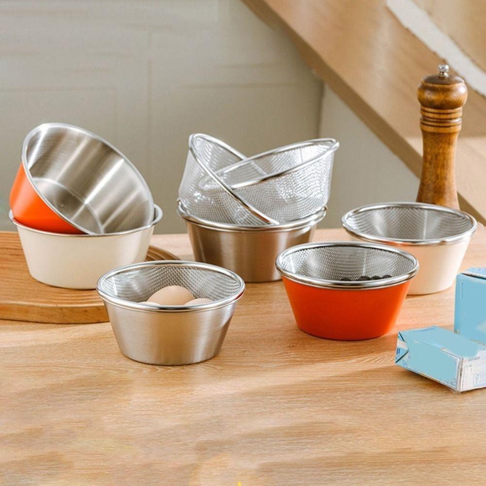 Colander Double Layer Stainless Steel Colander Set Stackable Space Saving Strainer Bowl Set Mini Drain Basket Draining Rice