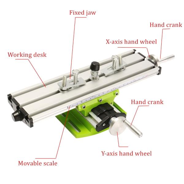 New Working Slide Table Vise Fixture Adjustment Worktable w/Plat Nose Pliers For Bench Drill Multifunction Milling Machine 310 * 90mm * 80mm