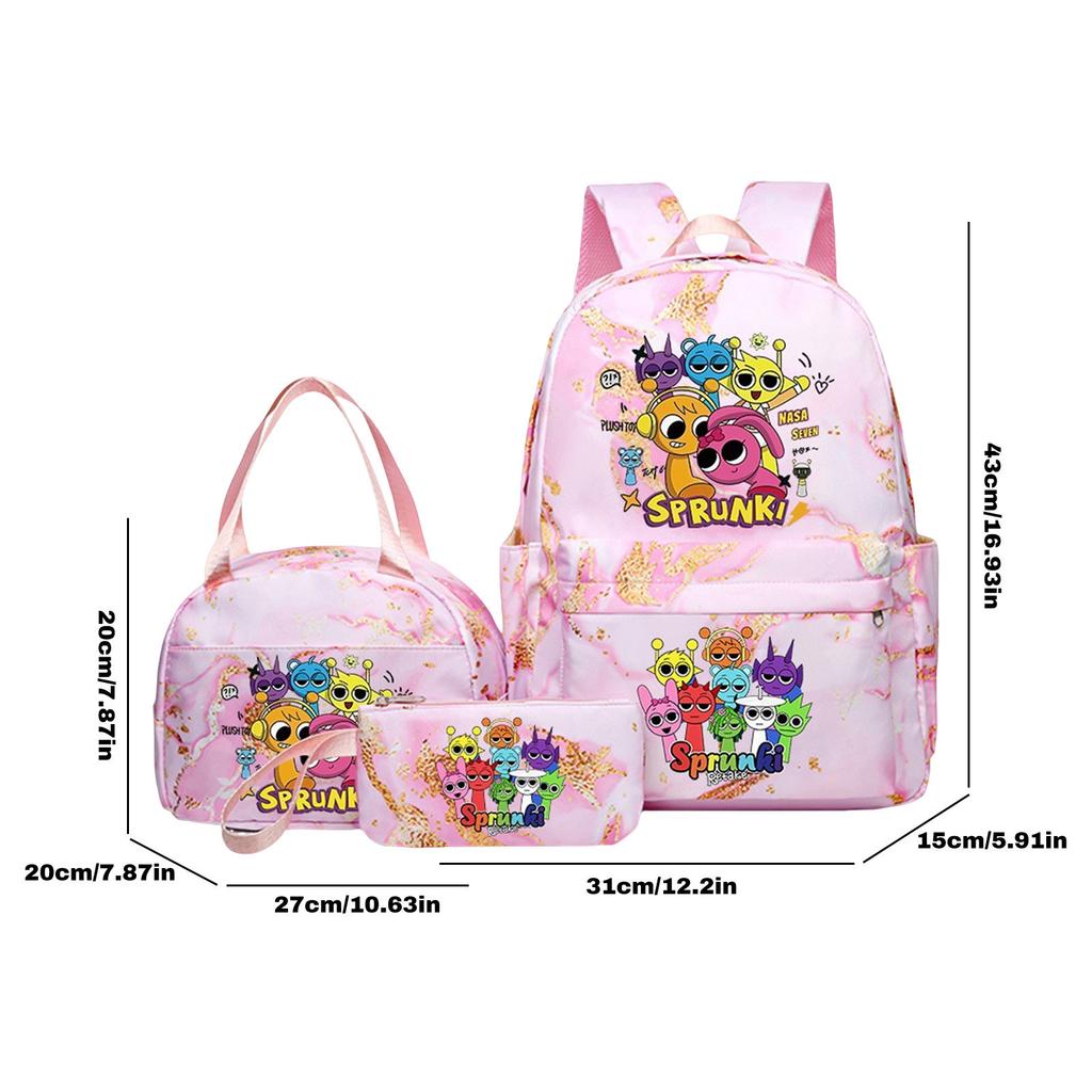 Anime Peripheral Printed Backpack, Personalized Backpack Storage Bag,Three Piece Backpack Shoulder Bag  Pencil Case Set,School Supplies