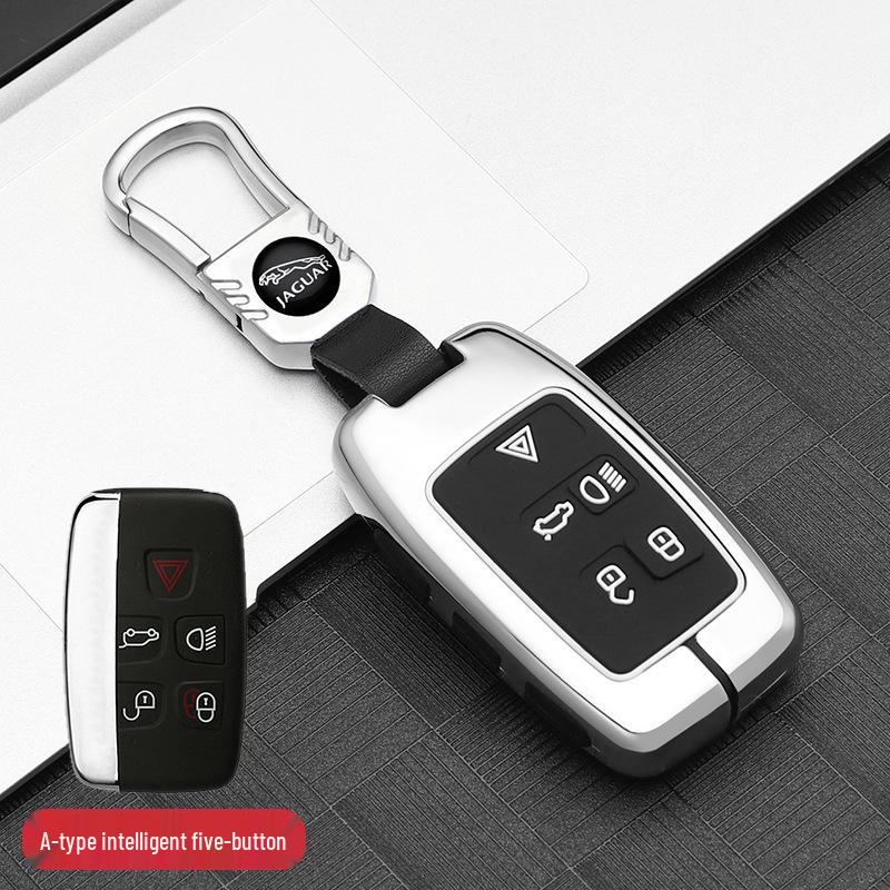 Premium Metal Protective Shell for Jaguar Key - Compatible with XFL/XEL/XJL/FPACE; High-End Men's Key Case with Buckle