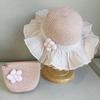 Girls Summer Straw Hat Wide Brim Sun Protection Fisherman Cap Princess Beach Vacation Sunshade Hat For Kids