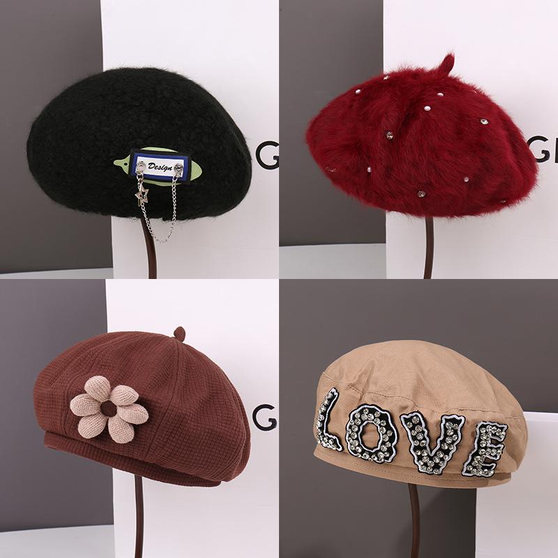 Fashion Autumn and Winter Small Face Big Head Circumference Beret Children Fashion Warm Painter Hat Versatile Newsboy Hat