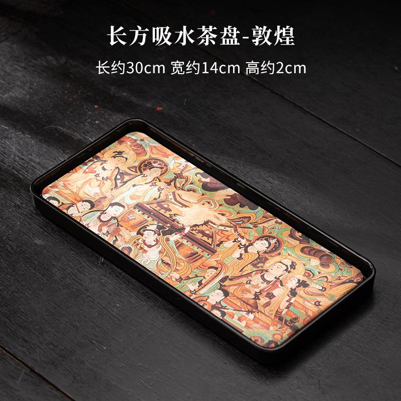 Creative Water Absorbing Tea Tray Quick Drying Teapot Holder Board Small Rectangle Dry Brewing Table Kung Fu Tea Set Accessories