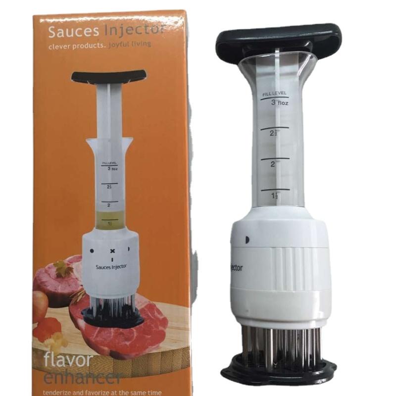 

lavor Needle BBQ Мясо Шприц Маринад Инжектор Свиной Стейк Мясные Соусы Шприцы С 3 Иглами Из Нержавеющей Стали Кухонные Принадлежности светло-серый