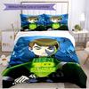 3pcs Duvet Cover Set (1*Duvet Cover + 2*Pillowcase, Without Core), Ben 10 Cartoon Print Soft All‑Season Bedding Set, Home Bedroom Decor Gift