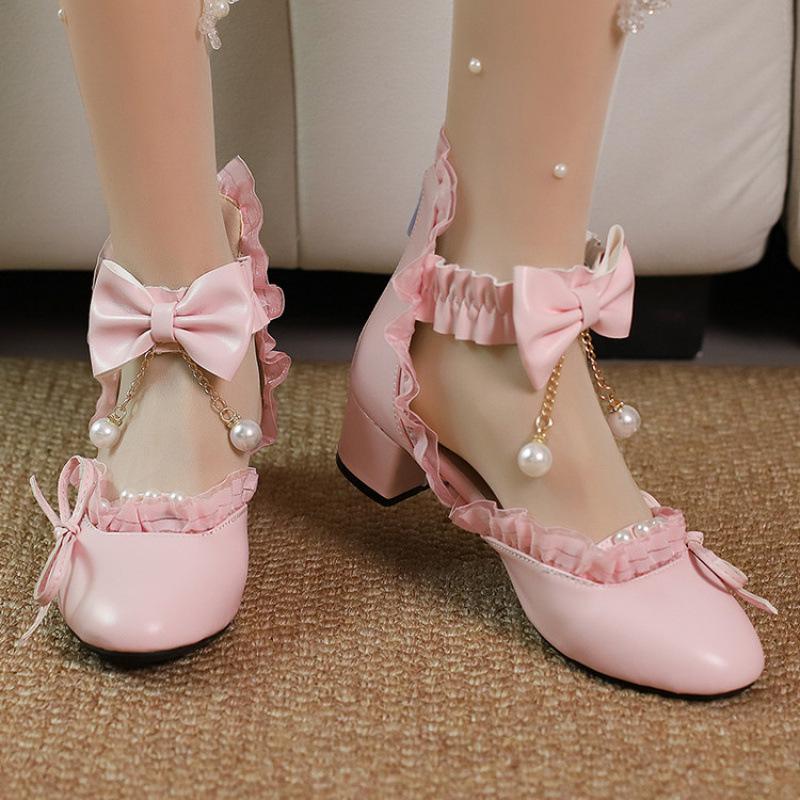 New princess sandals women's bow Lolita middle school children's student shoes little girl summer girls children's sandals