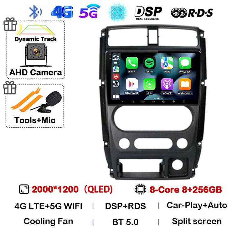 Android 14 Carplay Auto Car Radio For Suzuki Jimny 3 2005 - 2019 Multimedia Video Player Navigation GPS Stereo WIFI+4G Head Unit