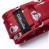 Røde menn Silke Tie Lommetørkle Mansjettknapper Blåtrykt Christmas Tie Festival Gift Wedding Party
