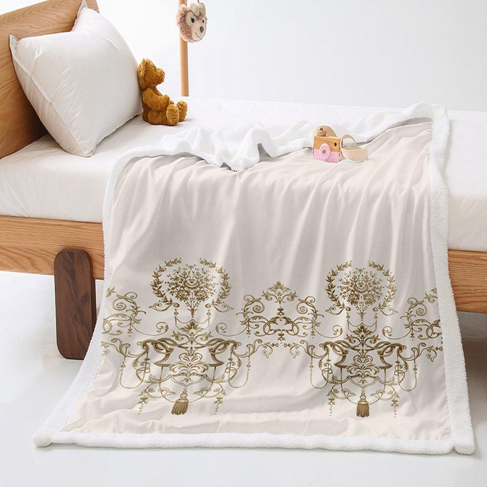 Ethnic pattern 2D digital printing thickened lamb wool crystal fleece blanket blanket