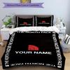 North Face Style Custom Name Text Print 1Pc Bedding Set Duvet Cover With Two Pillowcases Soft Bed Linen For Household Bedroom
