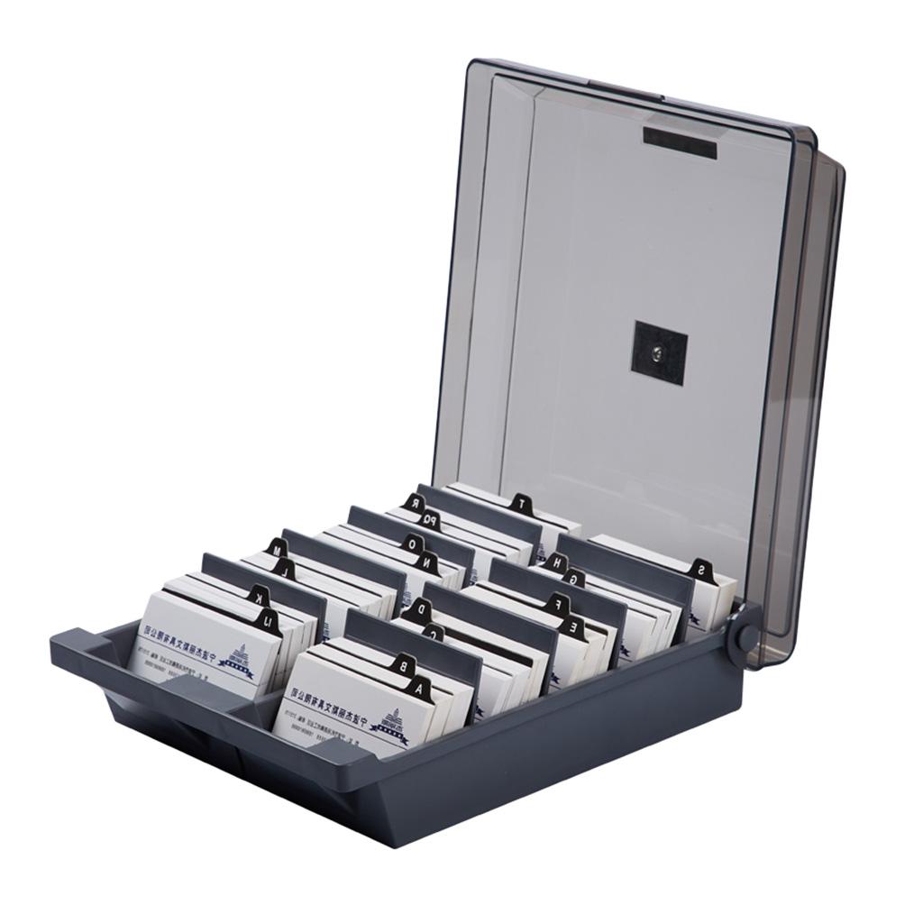 Multicolor Business Card Organizer Box with Expandable Design for Plastic Storage Organizer and Office Supplies