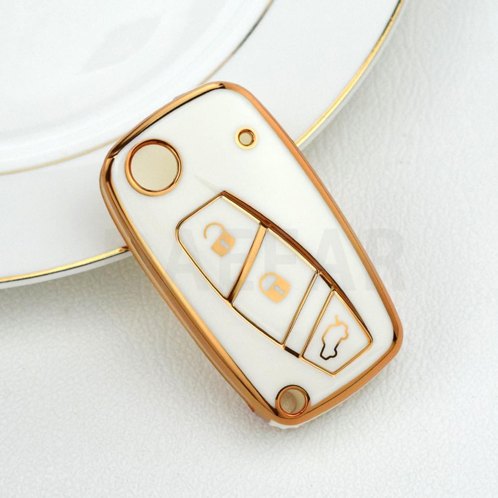 For FIAT Panda Stilo Punto Doblo Grande Bravo 500 Ducato Minibus TPU 3 Buttons Car Flip Key Case Cover Shell Fob Accessories