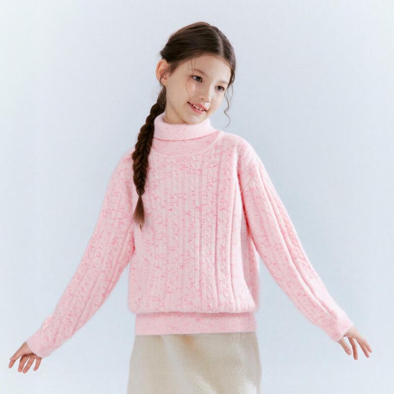 DEESHA Girls Thickened High-Neck Knit Sweater, 2025 Winter Collection 130