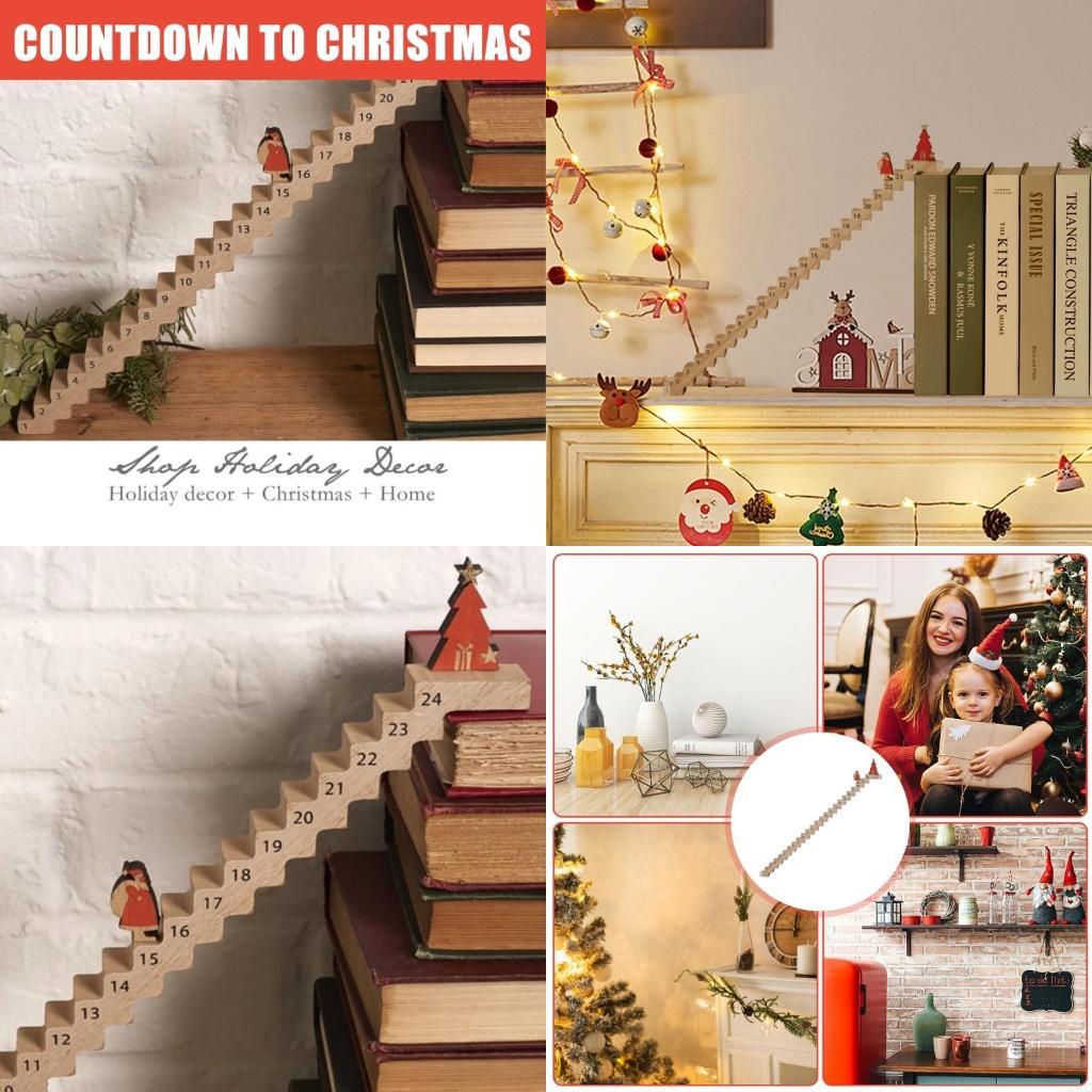 Santa Climbing Staircase Advents Calendar 2025 Christmas Countdowns Decors X3UC