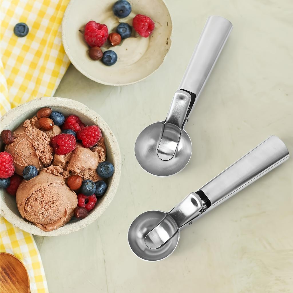 1pc A Stainless Steel Ice Cream and Fruit Scoop, A Durable Spherical Digger Suitable for Watermelon, Cantaloupe, and Papaya,Ice Cream and Fruit Scoop.