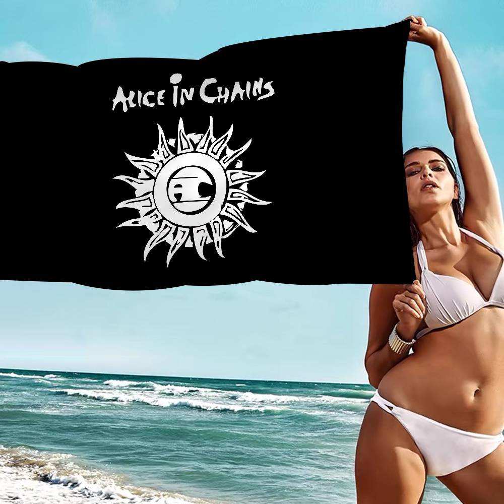 Classic Band A-Alice I-In C-Chains Microfiber Printed Beach Towel Mountain Climbing Yoga Beach Swimming Absorbent Soft Towel