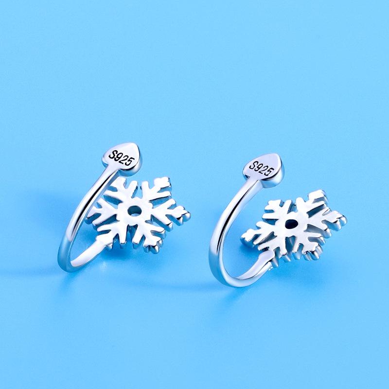 Ear Clips for Women, Fresh Diamonds and Snowflakes Without Ear Piercings, Sweet Flower Accessories