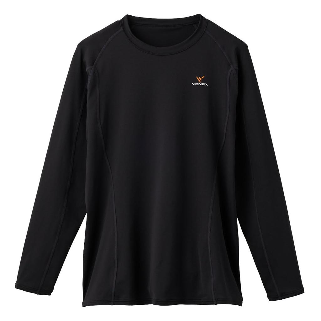 Venex Long Sleeve Recovery Size L Men's Recharge+ T-Shirt, Black, (6431)