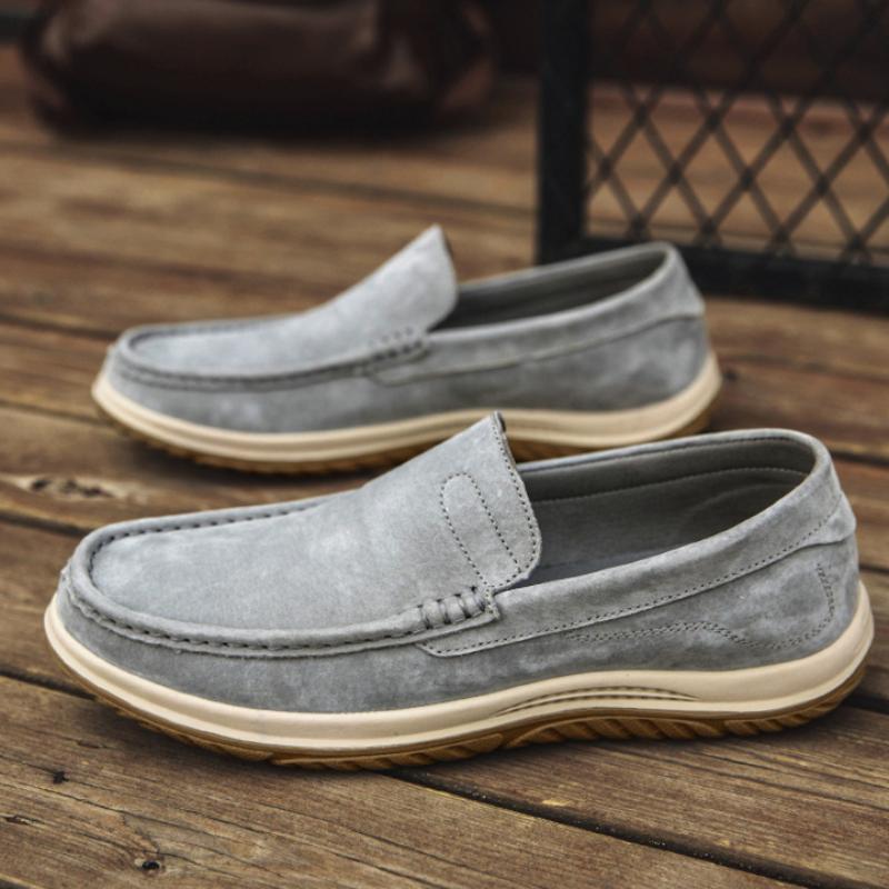 Four Seasons Suede Leather Toe Shoes Men's Shoes One-step Breathable Comfortable Loafer Casual Shoes Driving Shoes