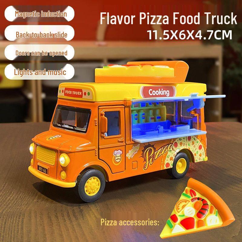 Children's Pull-Back Alloy Toy Bus with Ice Cream, Popsicle, Hamburger, & Kitchen Music
