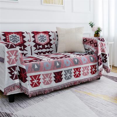 Doppelseitig gestrickte Sofadecke aus Faden, amerikanischer Stil, geometrisches Muster, Handtuch für Zweisitzer, Bezüge für das Wohnzimmer