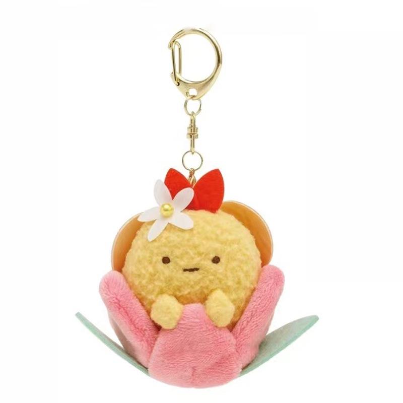 Adorable Japanese Corner Fairy Flower Garden Shrimp Plush Toy Bag Charm Keychain