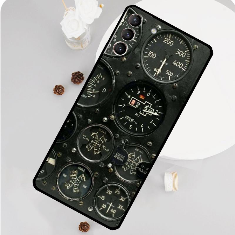 Aircraft Cockpit Dashboard Phone Case For Samsung Galaxy S25 Ultra S20 S21 S22 S23 S24 Plus S9 S10 S25 FE Funda Cover