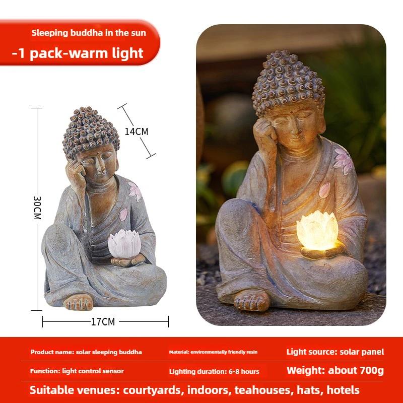 

Solar Garden Light Outdoor Waterproof Buddha Sculpture Balcony Layout Garden Decorative Atmosphere Light Household Decoration
