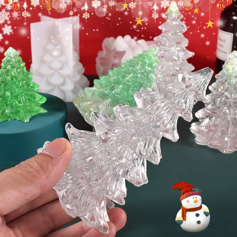 Christmas Tree Setting Ornaments Silicone Mold Epoxy DIY Decoration Making Candle Melt Resin Polymer Clay Home Decor