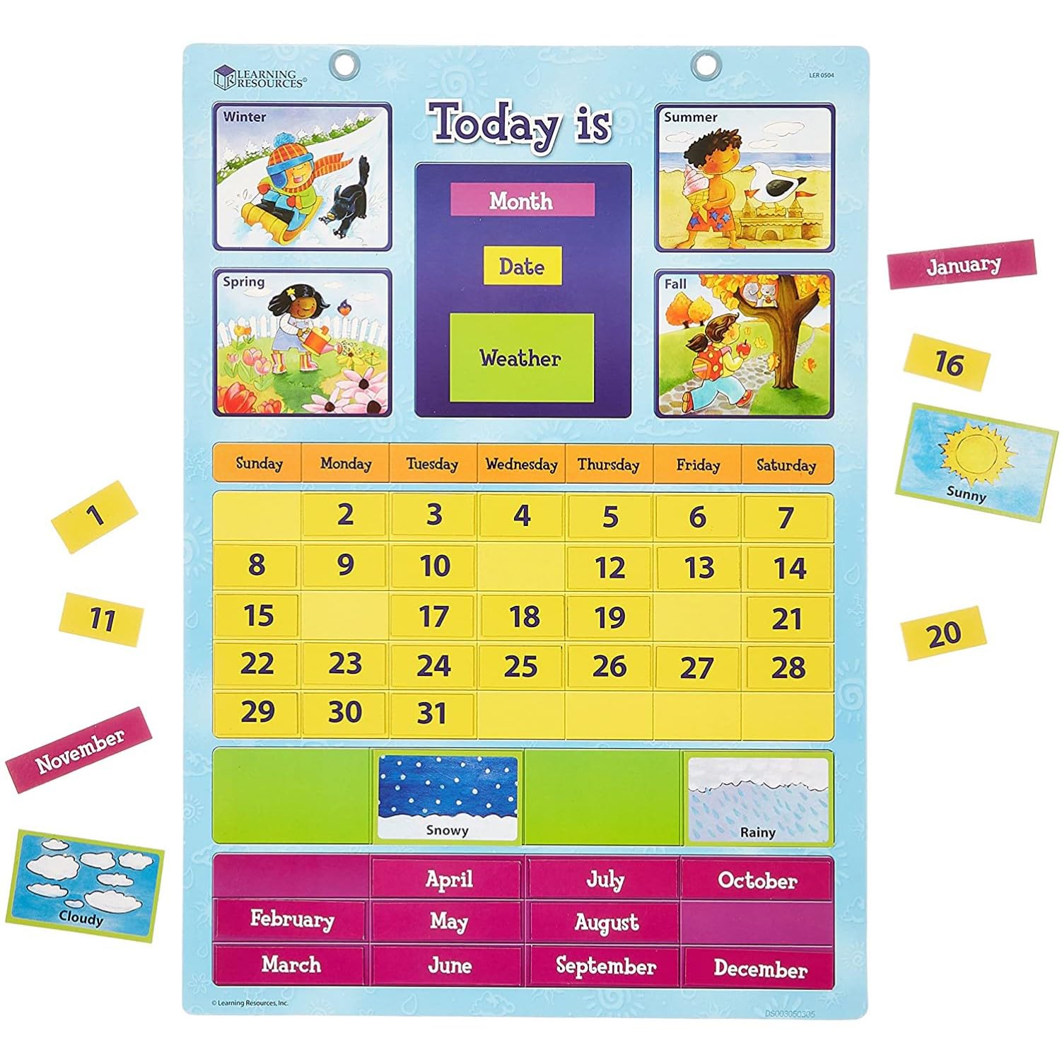 

Learning Resources English Learning Materials, English Calendar, Magnetic, with Japanese Guide, 30x42cm, Authentic Product, LSP0504-J