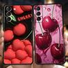 Süße Kirsch-Schleife Handyhülle für Samsung Galaxy S24 S23 S22 S20 S21 FE Ultra S10 S10E S9 S8 Plus 5G Weiche TPU-Abdeckung Capas Funda Tasche