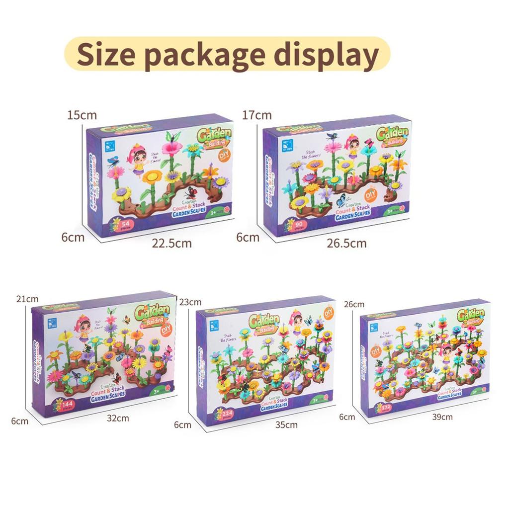 Flower Garden Building Toys For Girls 3 4 Year Old, Indoor Stacking Game Pretend Playset For Toddler