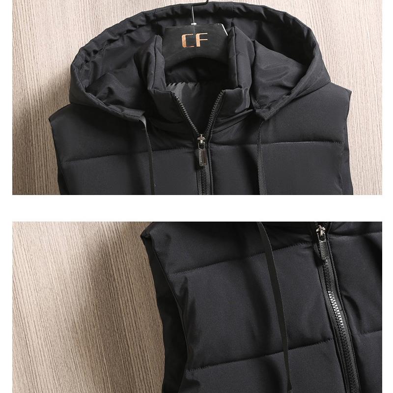 Down Cotton Vest Men's Fall/winter Plus Size Tooling Vest Warm Vest Men's Sleeveless Hooded Jacket Overalls Winter Clothes Men