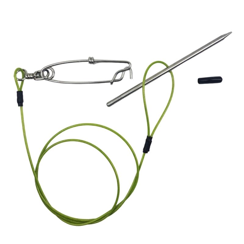 Stringer Fish Holder Kayak Fishing Big Game Fish Needle Hook for Diving Fish Stringer with Clip and Stainless Cable