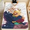 Flanelová deka s potiskem postaviček z One Piece, Vysoká kvalita, Pohodlná pro všechna roční období, Domácí dekorace, Teplo a pohodlí, Perfektní jako vánoční dárky