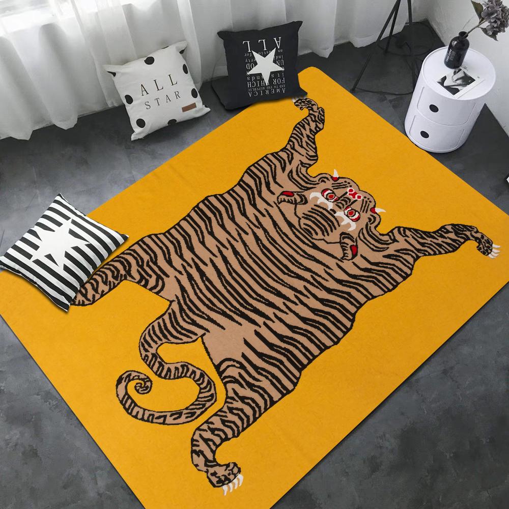 Tiger Flur Teppich Retro Mehrfachauswahl Wohnzimmer Küche Teppich Rutschfest Willkommensteppich
