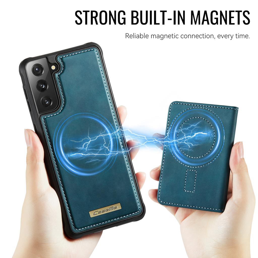 For Samsung Galaxy S22+ 5G Magnetic Case CASEME ME80 Series Leather PC TPU Phone Cover with Detachable Wallet