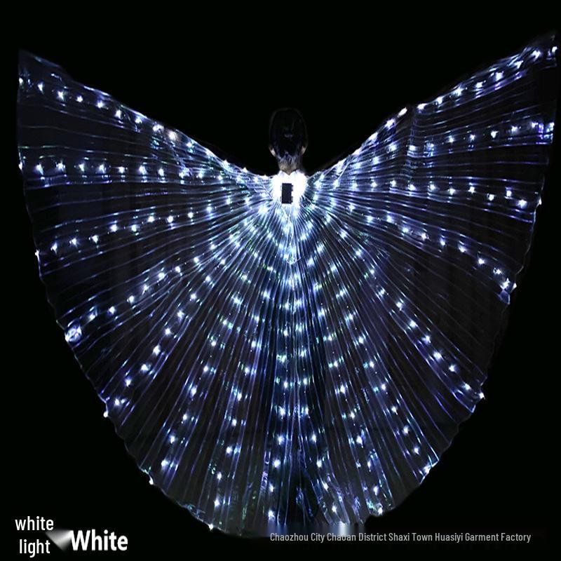 

Huasiyi Красочные светодиодные крылья для танца живота для взрослых - Золотые реквизиты для выступления Child (Multicolor) Wings Only