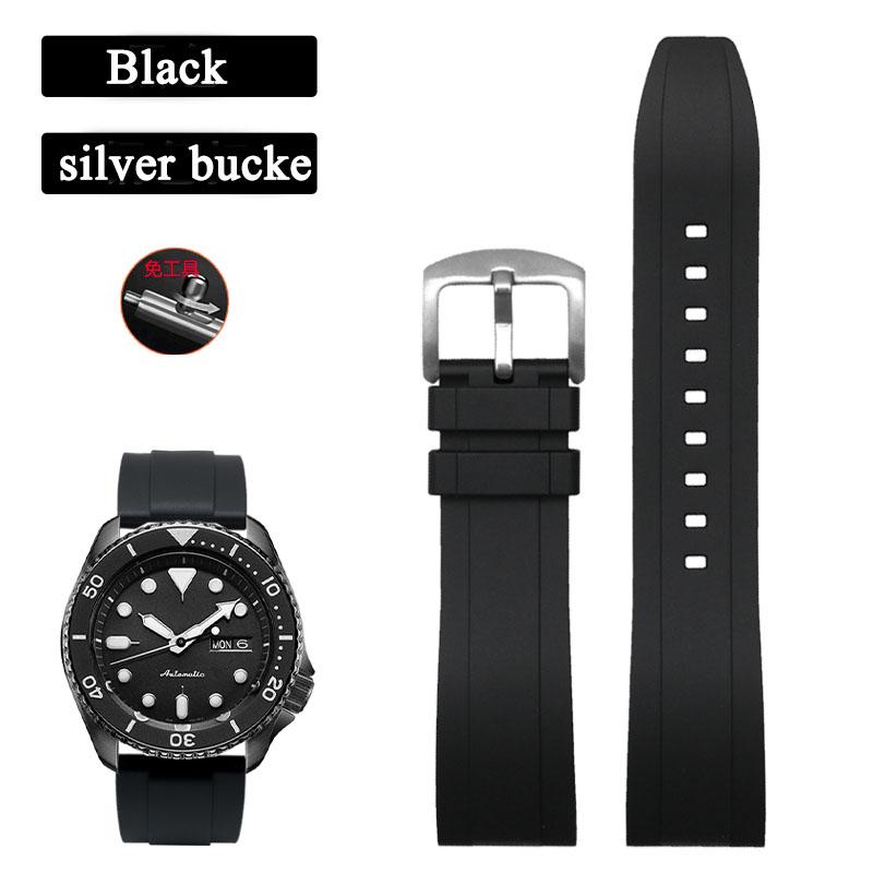 Quick Release Silicone Strap 20mm 22mm 24mm For Seiko 5 Mido Omega Seamaster Rubber Watch Band Waterproof Sports Belt Bracelets