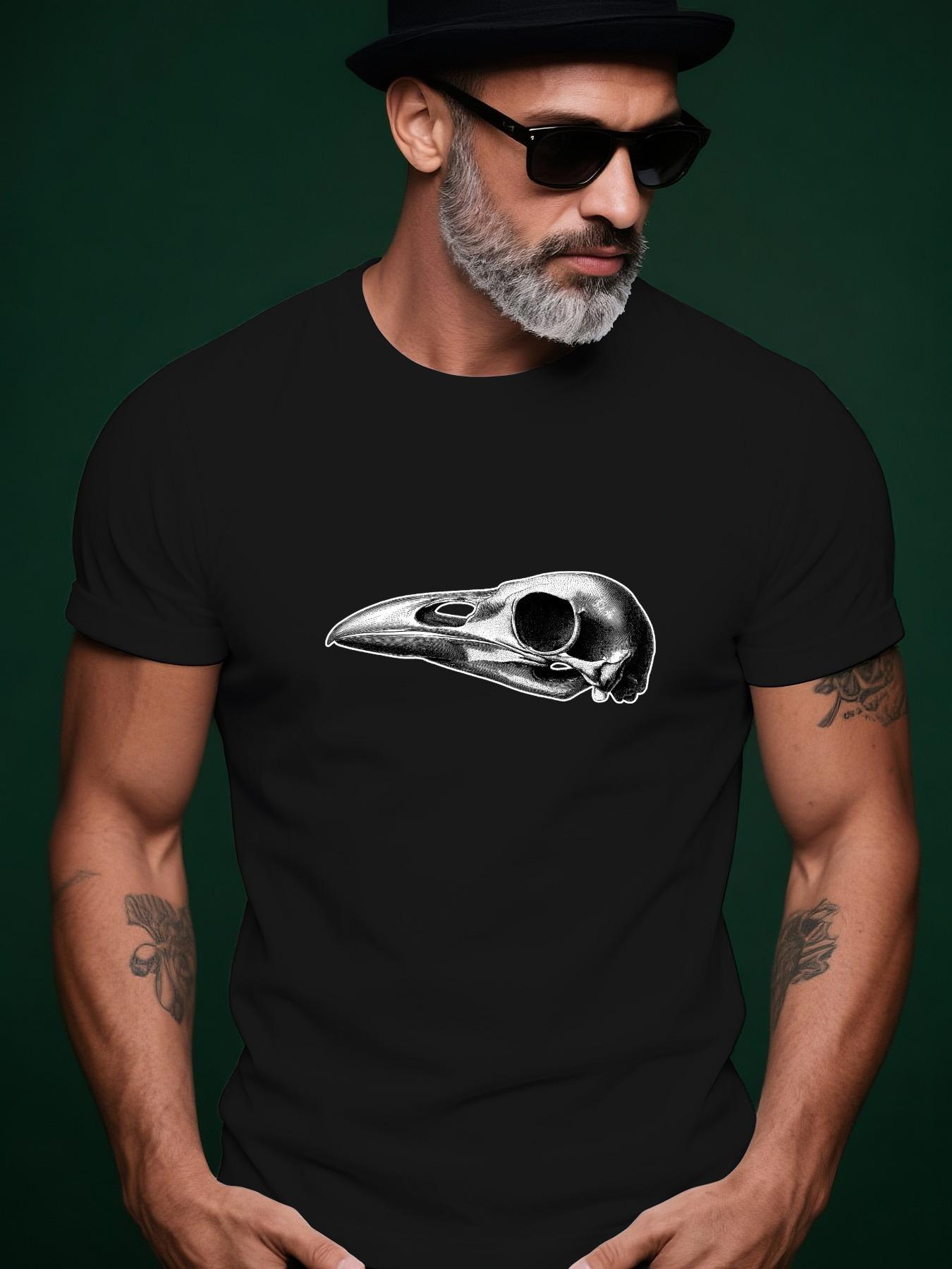 Bold Crow Skull Graphic Tshirt - Casual Streetwear Summer... S