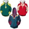 Autumn Wanda Men's Versatile Hooded Sweatshirt: Illusion Cosplay Sports Zipper Jacket with Long Sleeves.