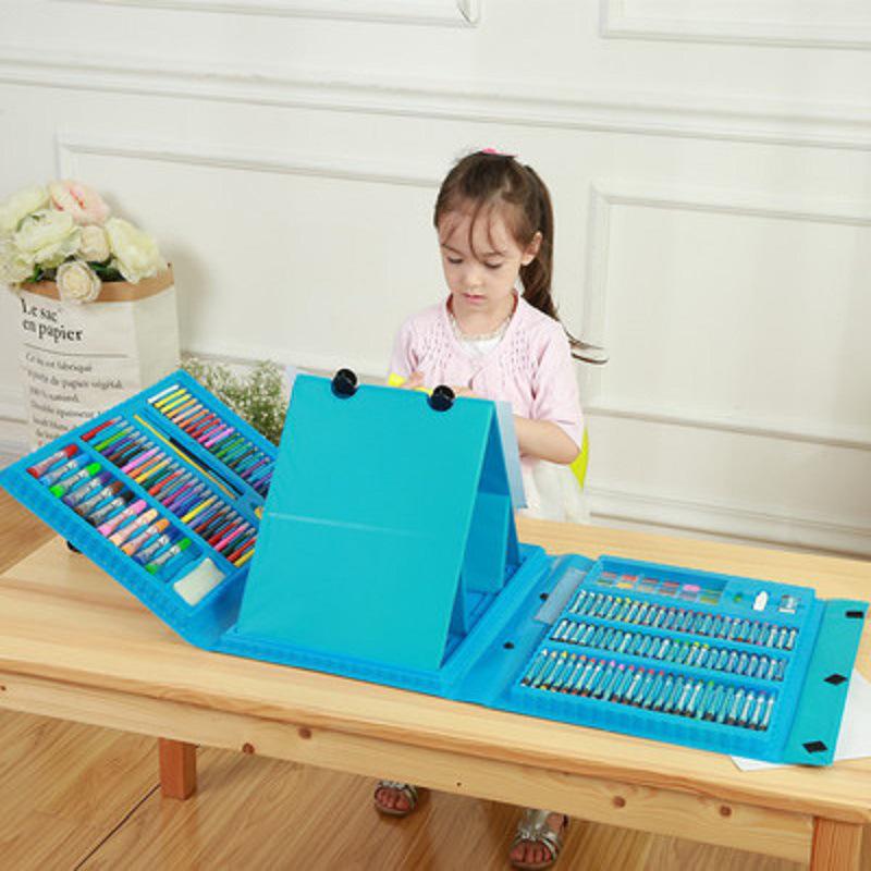 208-Piece Children s Art Set: Watercolor Pens, Oil Pastels, Paintbrushes, Colored Pencils