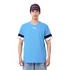 Puma Retro Breathable Logo Print Pullover Round Neck Short Sleeve Football Shirt Men tops Light-Blue Black 704932-18
